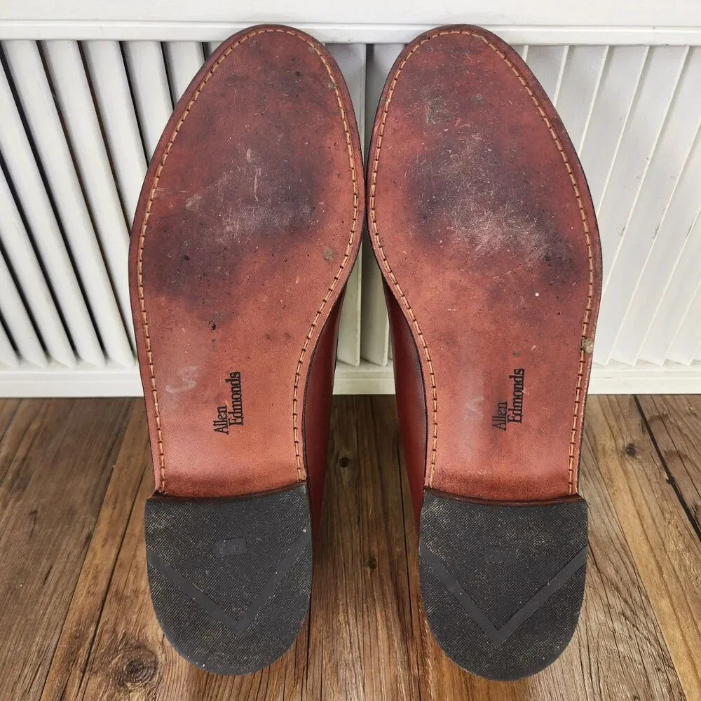 Allen Edmonds Naples Tassel Loafers Men's 14 B Brown Leather Slip On Dress Shoes